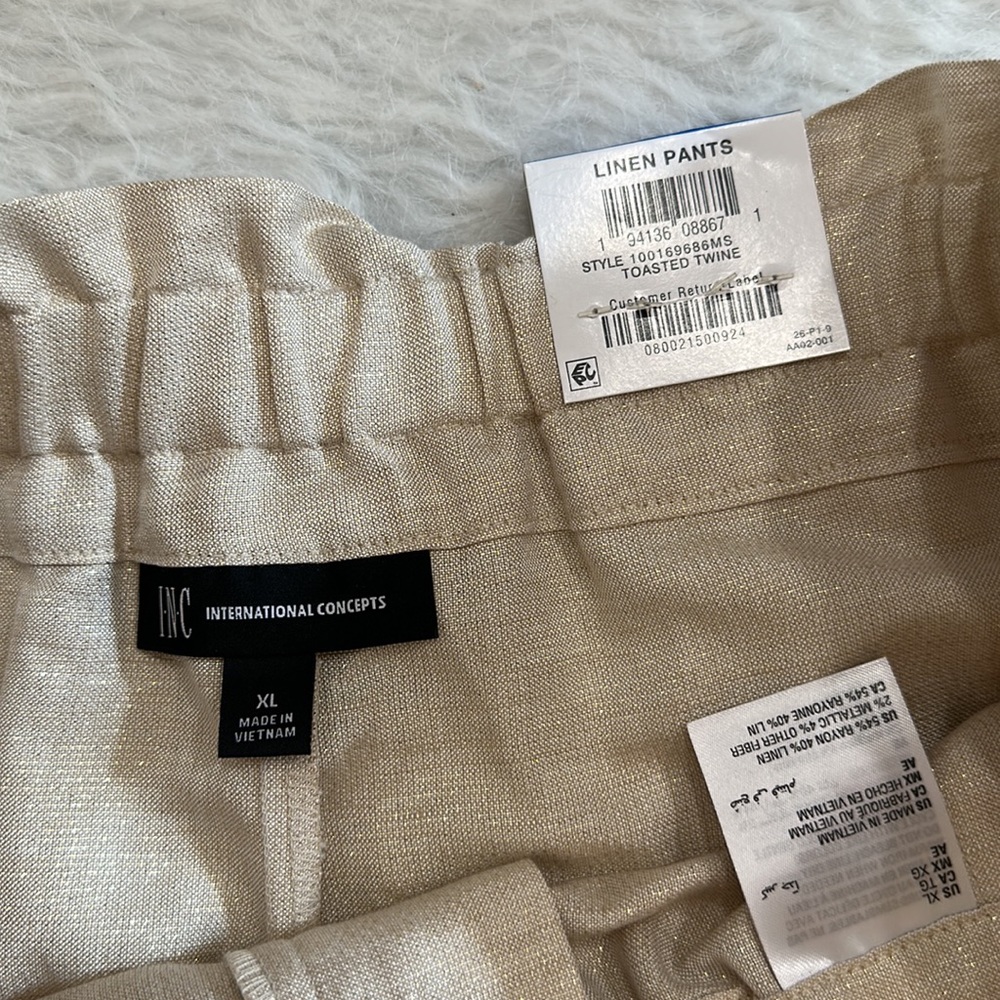 I.N.C Metallic Paperbag-Waist Pants - Picture 6 of 11
